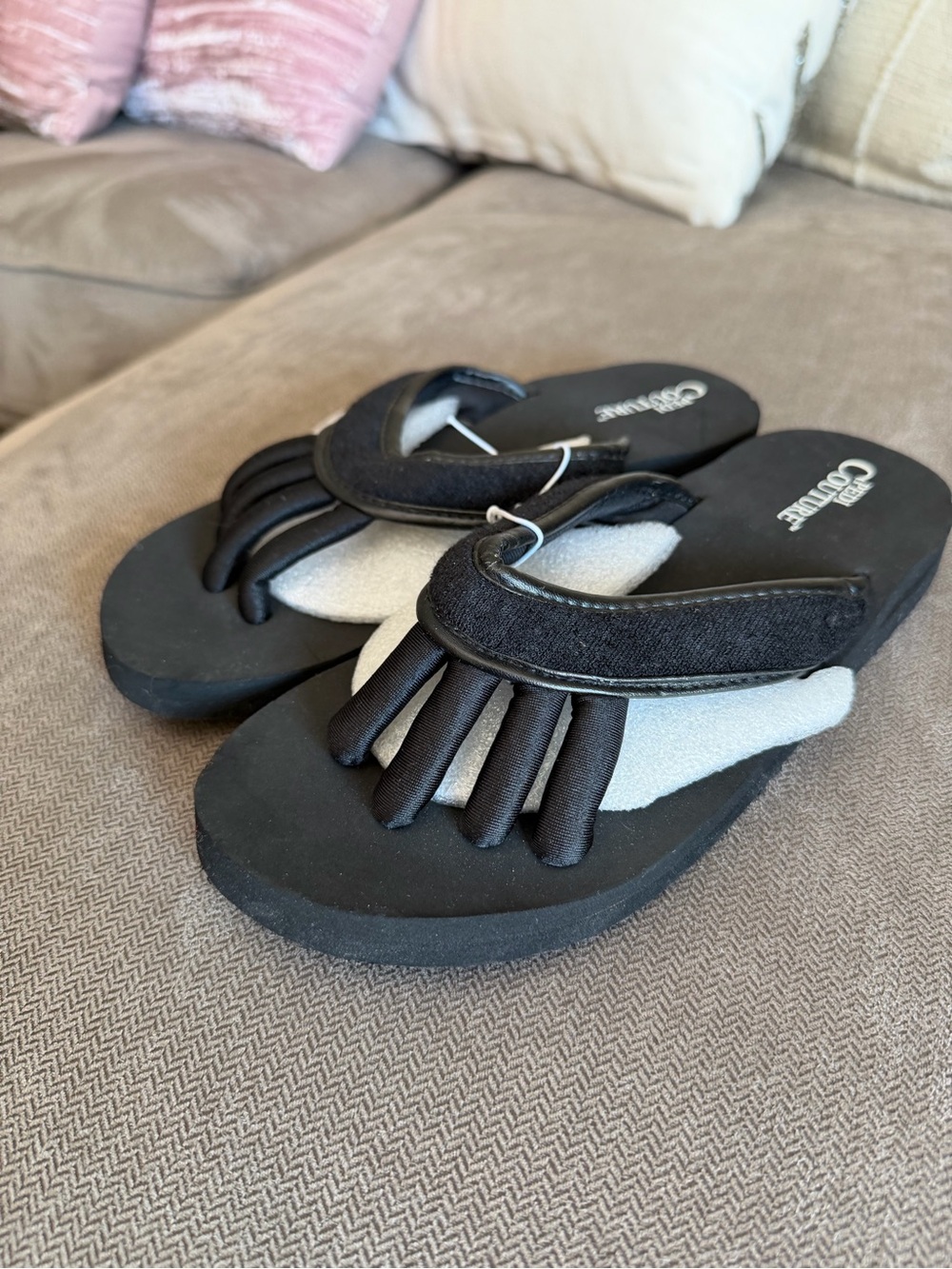 Black Pedicure Flip Flops Size Medium